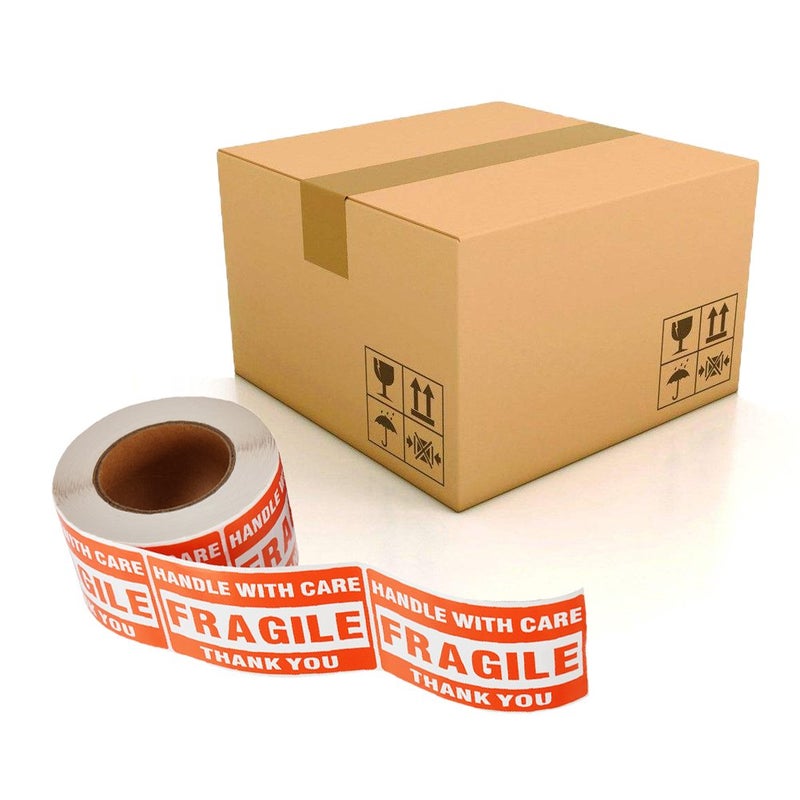 SJPACK 4 Rolls 3'' x 5'' Fragile - Handle with Care - Thank You Shipping Labels Stickers (500 Labels/Roll) - Image 4